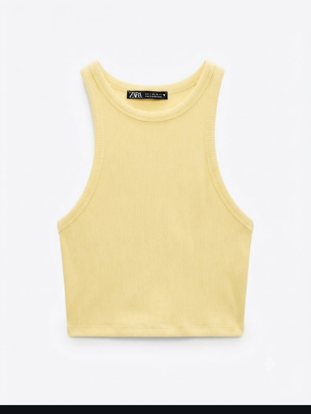 Zara Butter Yellow Ribbed Cropped Tank